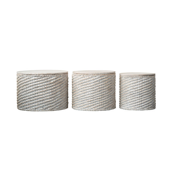 Joss & Main Kade Woven Water Hyacinth 3 Piece End Tables & Reviews